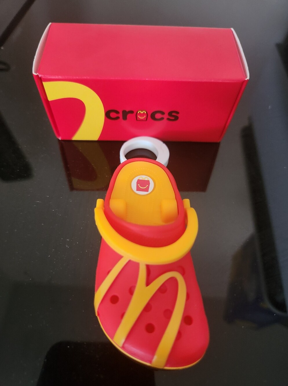 CROCS Red and Yellow Two-Tone Clog Key Chain - Picture 2 of 2